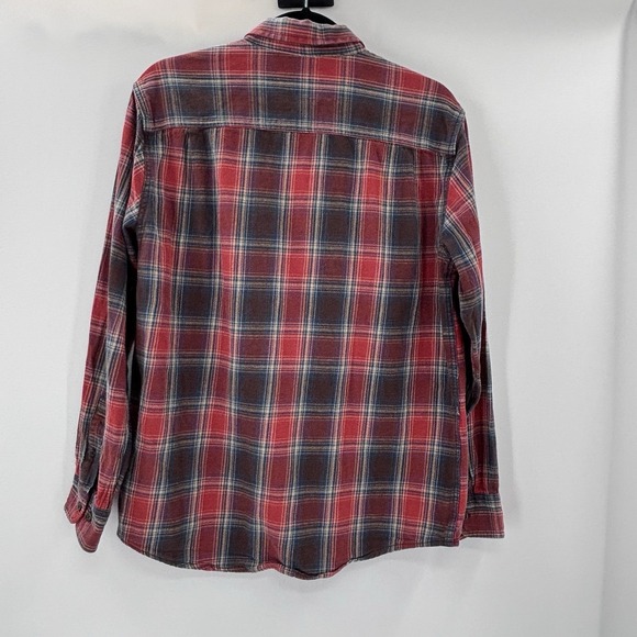 Vintage FADED GLORY Plaid Shirt Mens M Blue Orange Brown Blanket Plaid Grunge - Picture 5 of 8